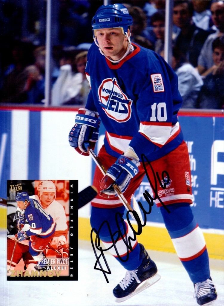 Alexei Zhamnov Alexei Zhamnov autographed Winnipeg Jets Beckett Hockey back cover