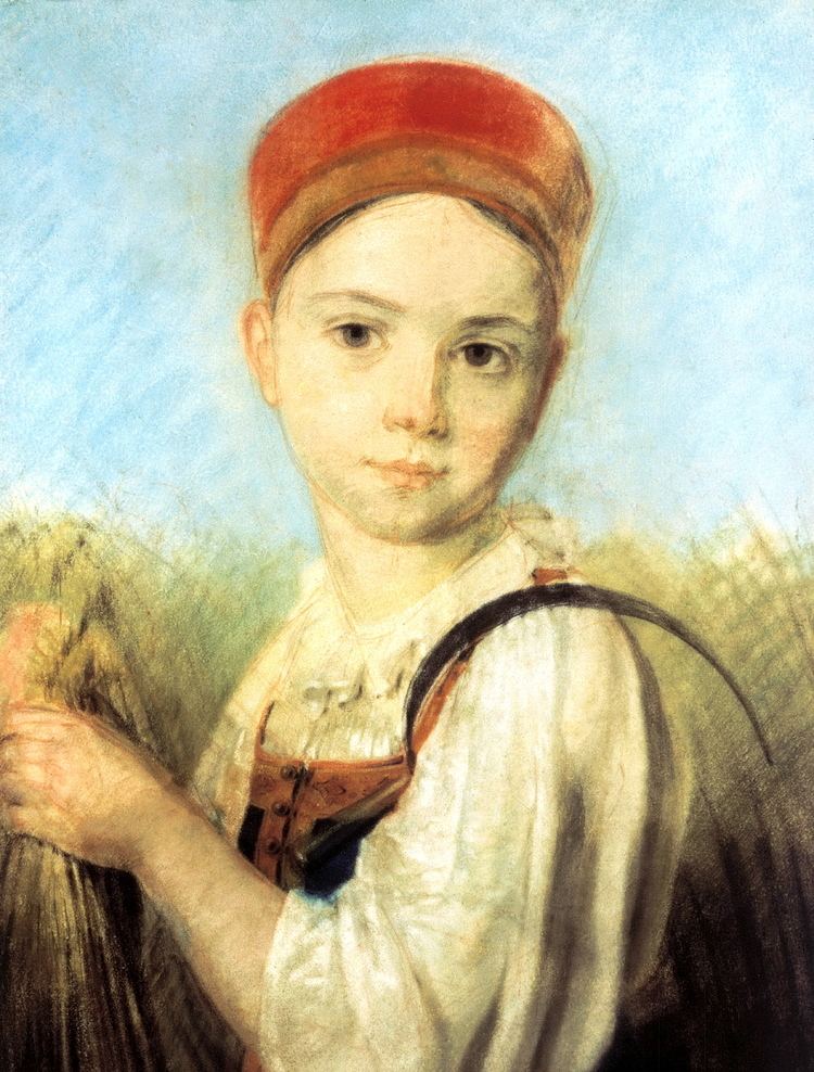 Alexey Venetsianov Peasant Girl with a Sickle in the Rye Alexey Venetsianov