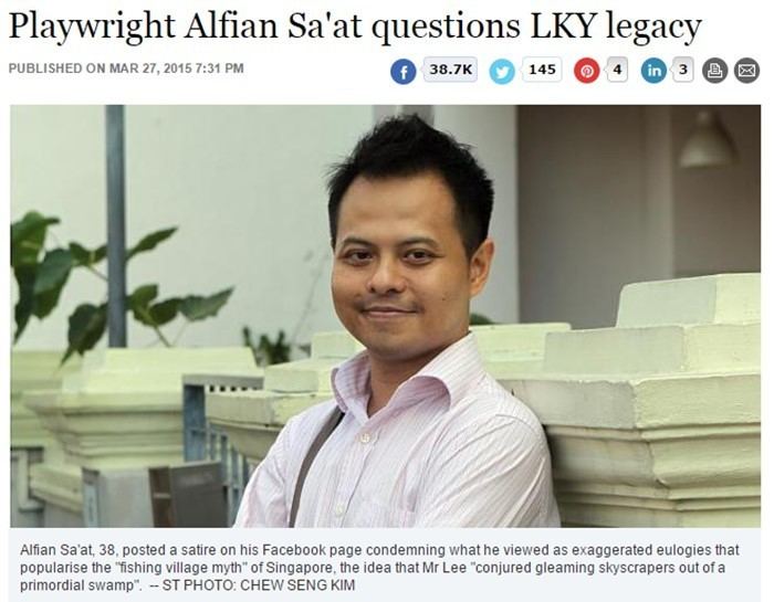 Alfian Sa'at Straits Times publishing Alfian Saat posts on LKY Because its