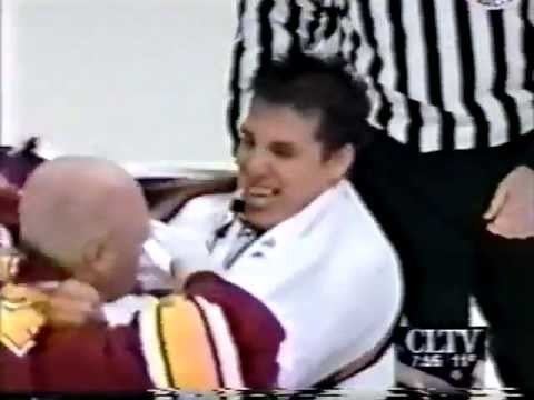 Alfie Michaud Alfie Michaud vs Norm Maracle Goalie Fight YouTube