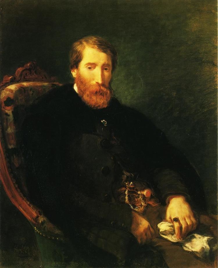 Alfred Bruyas Portrait of Alfred Bruyas 1853 Eugene Delacroix WikiArtorg