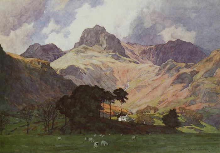 Alfred Heaton Cooper Langdale Pikes from Oak Howe Farm framed print Framed prints by