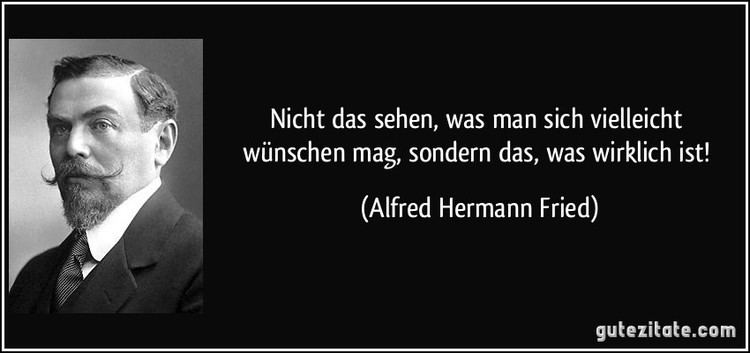 Alfred Hermann Fried Nicht das sehen was man sich vielleicht wnschen mag