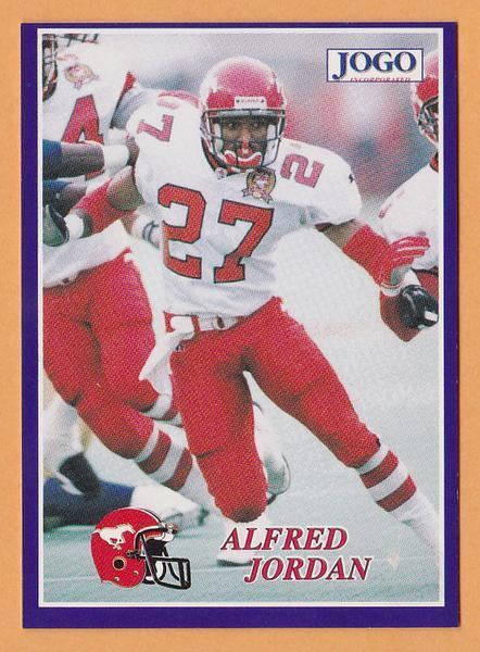 Alfred Jordan (Canadian football) Alfred Jordan CFL card 1995 Jogo 9 Calgary Stampeders UCLA Bruins