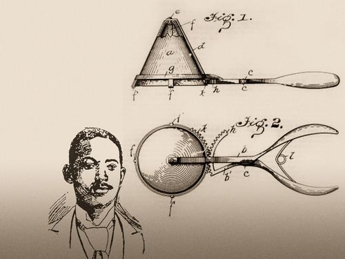 The Ice Cream Scoop was patented. Alfred L. Cralle (left), a Black inventor