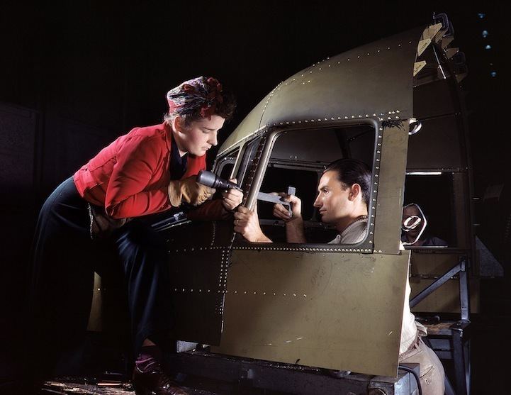 Alfred T. Palmer Colorized Photos of Women Building War Planes in the 1940s
