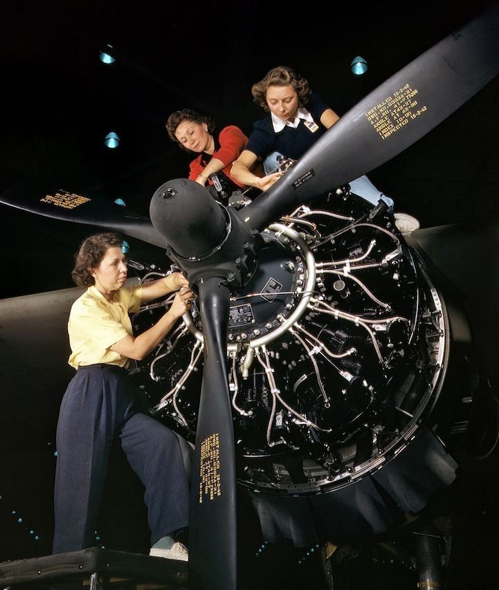 Alfred T. Palmer Colorized Photos of Women Building War Planes in the 1940s