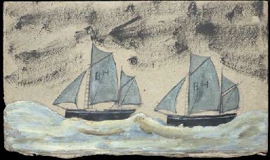 Alfred Wallis Alfred Wallis 18551942 Two sailboats with 39BH39 on the