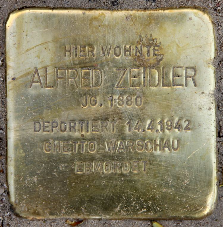Alfred Zeidler FileStolperstein Trautenaustr 5 Wilmd Alfred Zeidlerjpg