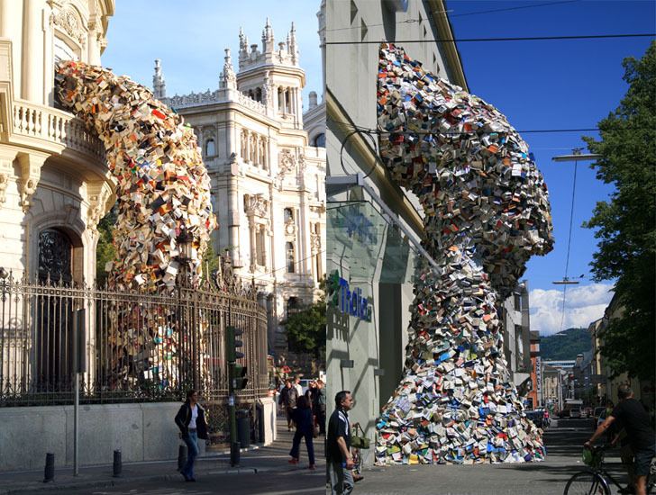 Alicia Martin Alicia Martins Amazing Book Sculptures Pour out of Windows and Into