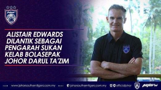 Alistair Edwards Johor FA appoints Alistair Edwards as JDTs sports director New