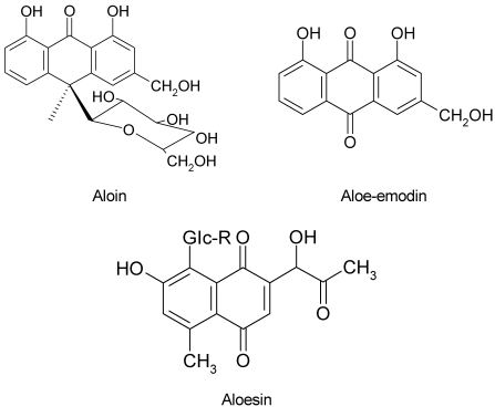 Aloe emodin Chemical structures of aloin aloeemodin and aloesin Figure 1 of 7