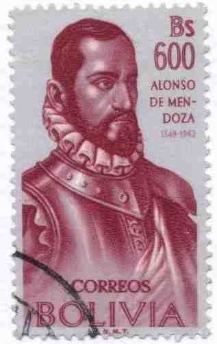 Alonso de Mendoza Sello Homenaje a Alonso de Mendoza Fundador de la ciudad de La Paz