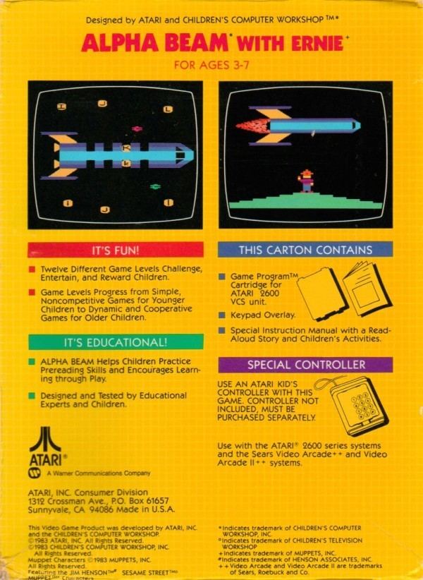 Alpha Beam with Ernie Atari 2600 VCS Alpha Beam with Ernie scans dump download