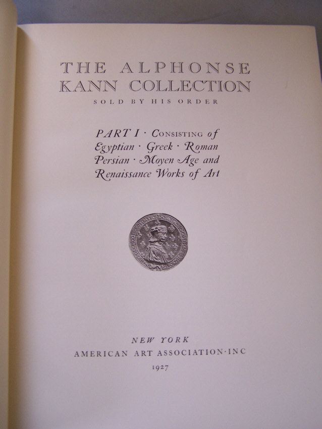 Alphonse Kann 8293 The Alphonse Kann Collection 2 vol set NY 1927 For Sale