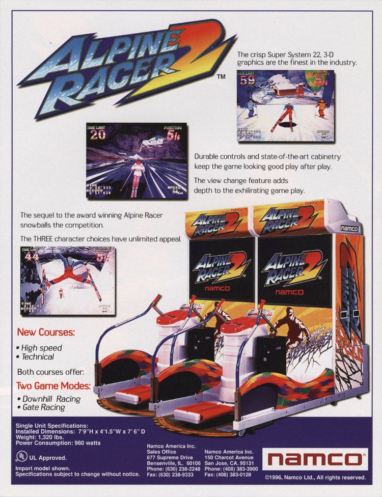 Alpine Racer 2 The Arcade Flyer Archive Video Game Flyers Alpine Racer 2 Namco