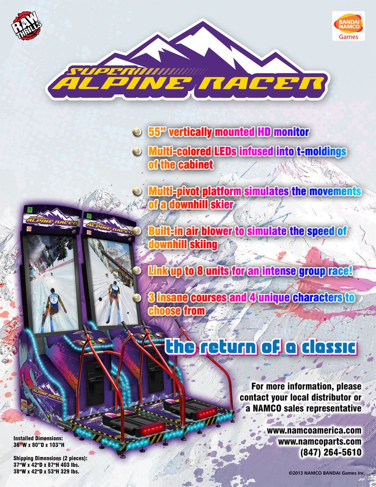 Alpine Racer BANDAI NAMCO Amusement America Arcade Game Super Alpine Racer