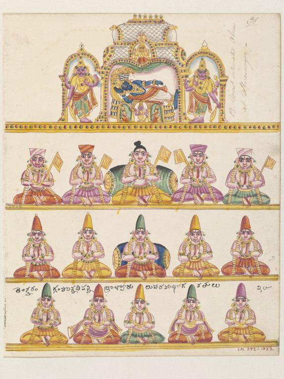 Alvars The shrine of Vishnu and the fifteen alvars and bhaktas of the