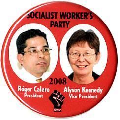 Alyson Kennedy Socialist Workers Party Roger Calero Alyson Kennedy campaign buttons
