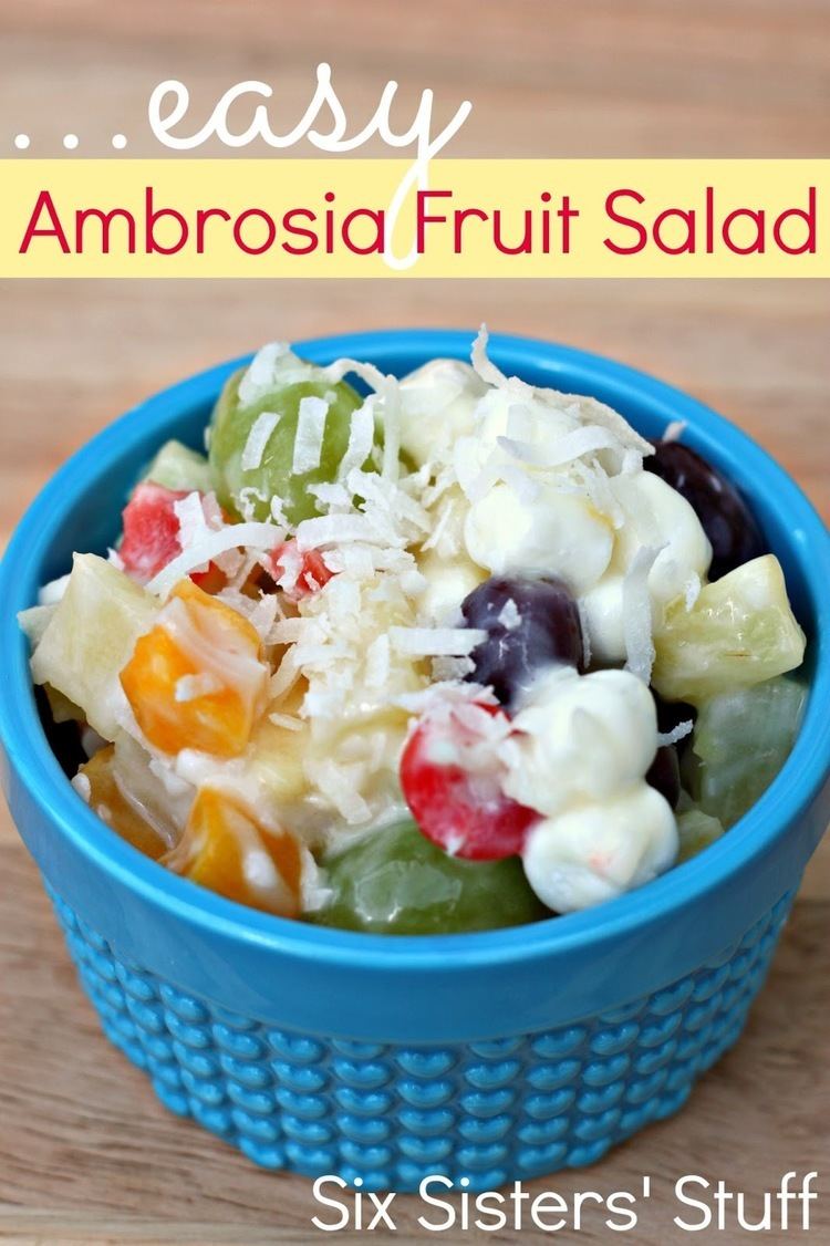Ambrosia (fruit salad) Easy Ambrosia Fruit Salad Six Sisters39 Stuff