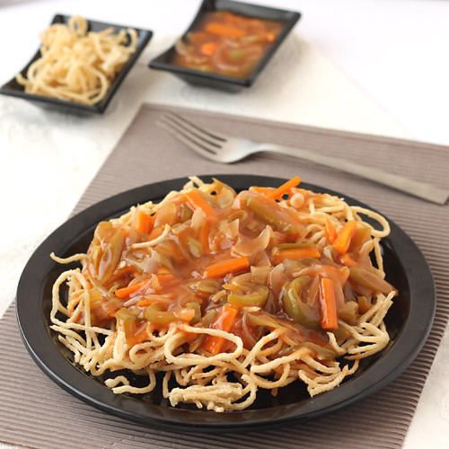 American chop suey Veg American Chopsuey Recipe Crispy Noodles with StirFried Vegetables