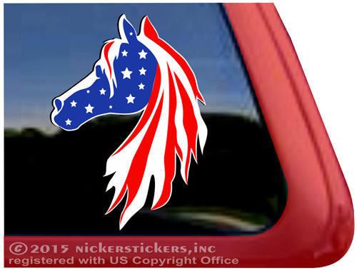 American Flag (horse) Beautiful Horse Head USA American Flag DC253USA by NickerStickers