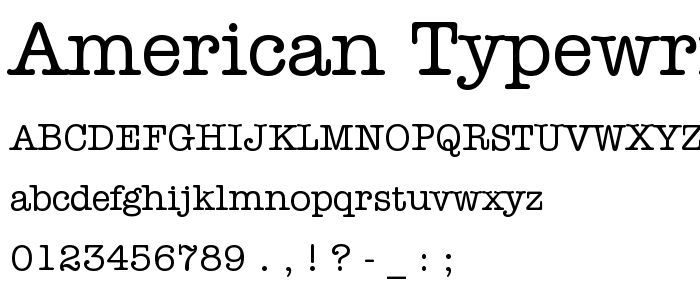 free download of american typewriter font