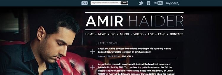 Amir Haider Website Design branding Amir Haider Design for bands