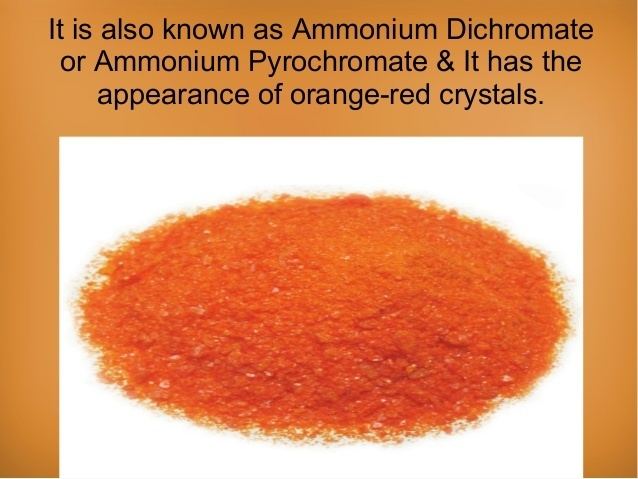 Ammonium dichromate An Important Applications of Ammonium Dichromate
