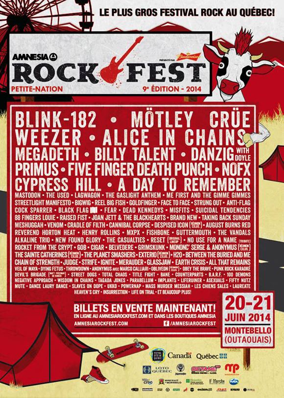 Amnesia Rockfest Past lineups MONTEBELLO ROCKFEST JUNE 2225 2017