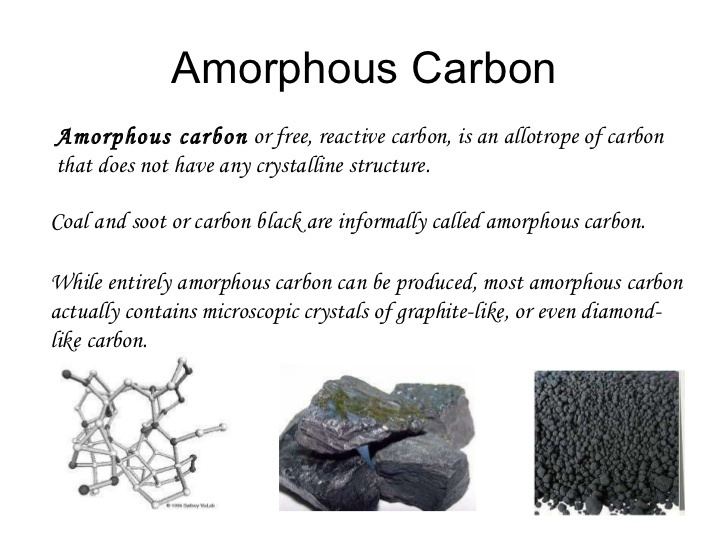 Amorphous carbon Allotropes of carbon