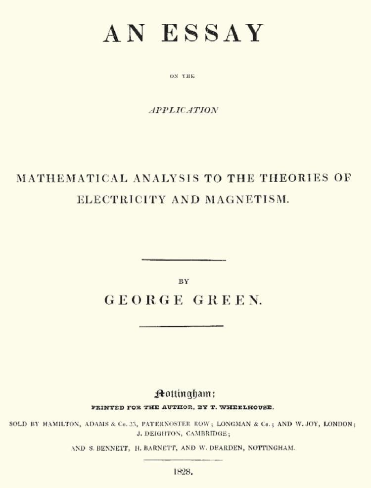 An Essay on the Application of Mathematical Analysis to the Theories of Electricity and Magnetism