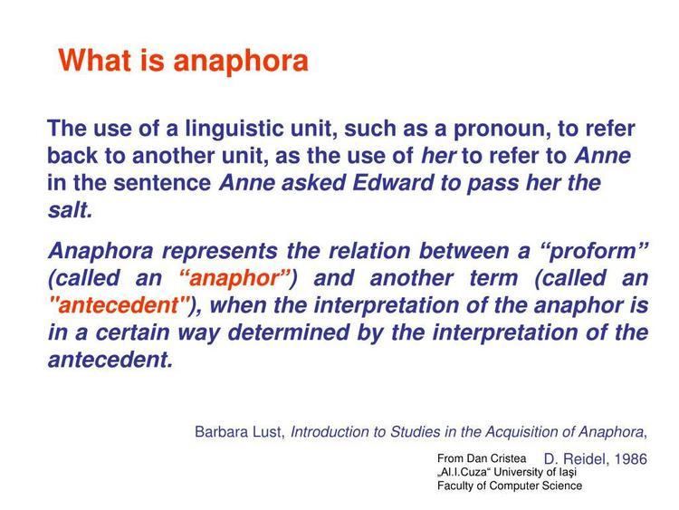 PPT - What is anaphora PowerPoint Presentation, free download - ID:433338
