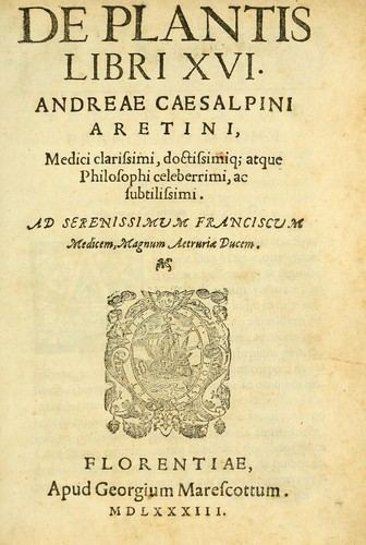 Andrea Cesalpino De plantis libri XVI Open Library