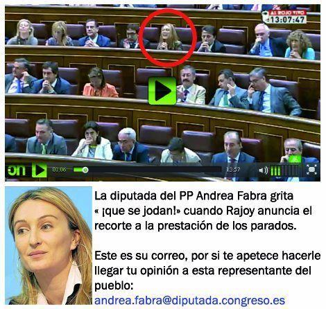 Andrea Fabra Fernandez La diputada del PP ANDREA FABRA grtia Que se jodan