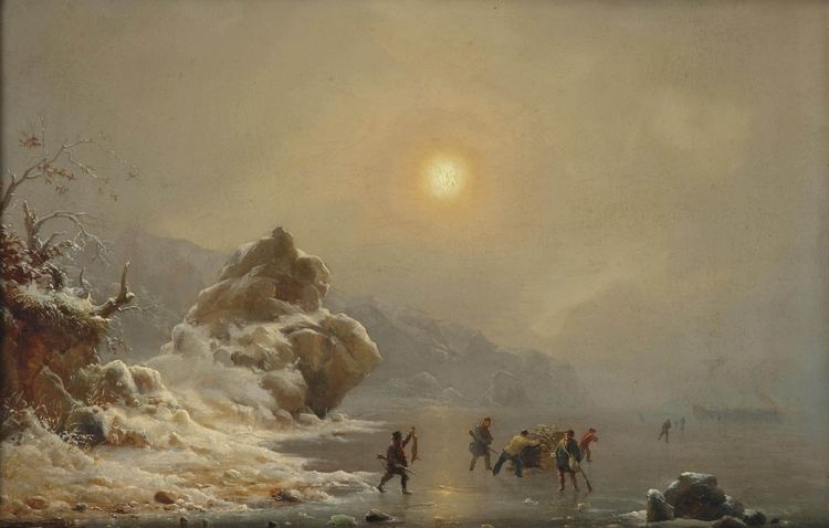 Andreas Achenbach FileAndreas Achenbach Eine Winterlandschaft mit Jgern auf dem