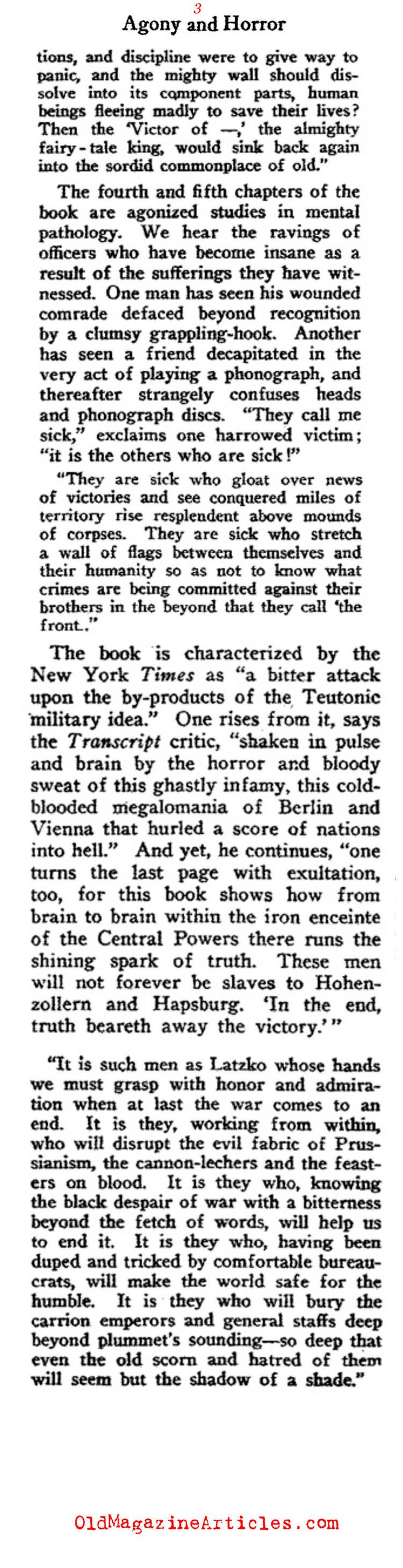 Andreas Latzko ANDREAS LATZKO BOOK REVIEW 1918ANTIWAR NOVELS 1918ANTIWAR NOVEL