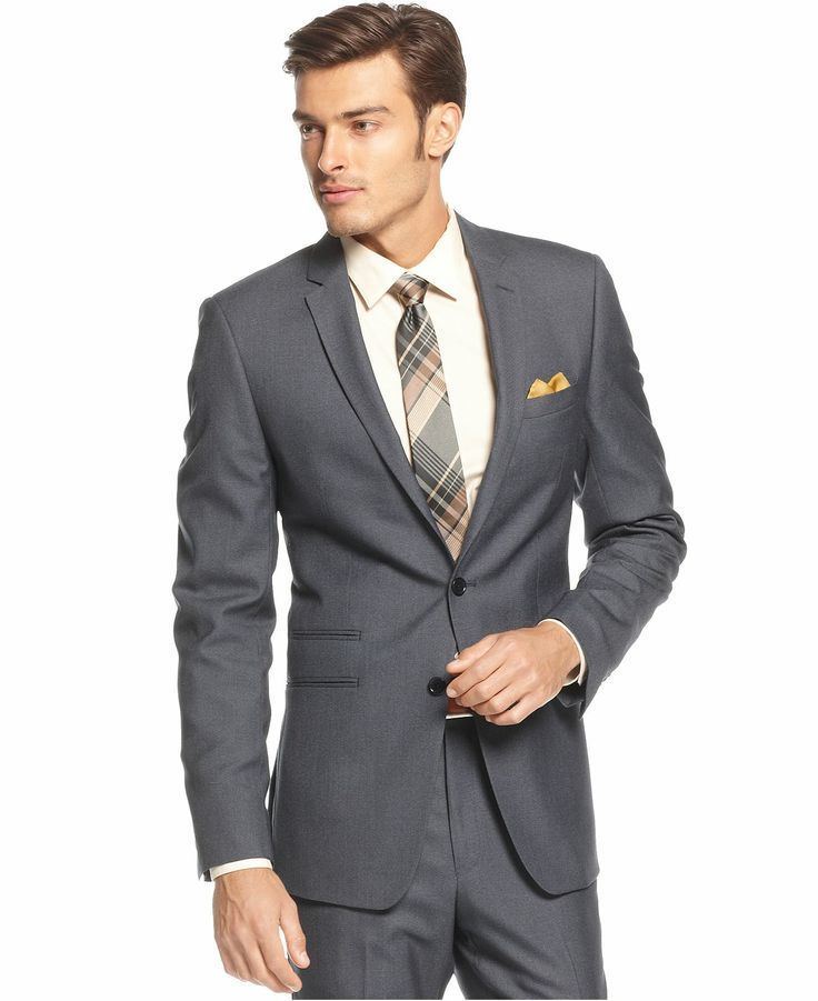 Andrew Fezza Andrew Fezza Suit Blue Birdseye Slim Fit Suits Suit Separates