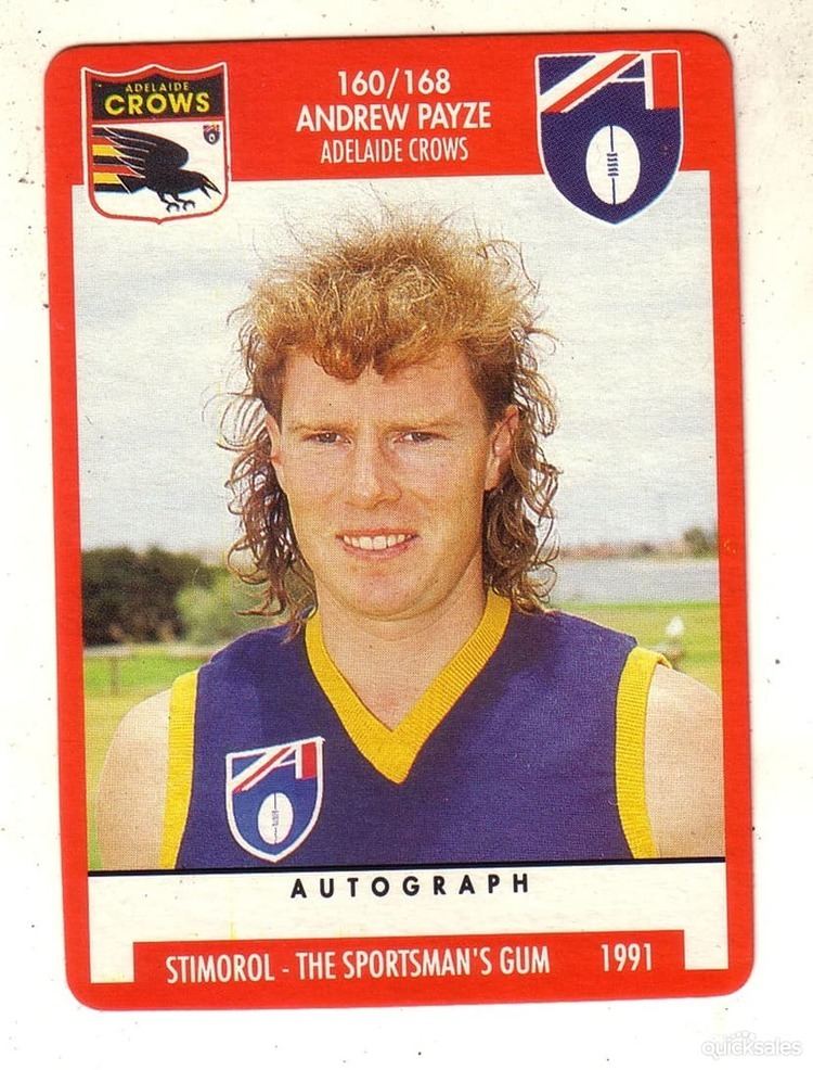 Andrew Payze STIMOROL VFL AFL 1991 ADELAIDE CROWS ANDREW PAYZE