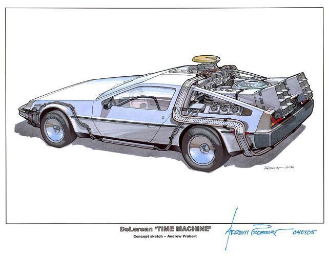 Andrew Probert DeLorean time machine concept by Andrew Probert Ron Cobb