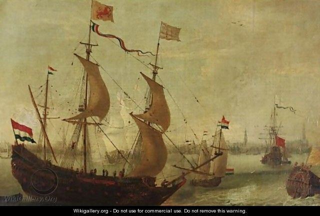 Andries van Eertvelt Ships In Antwerp Harbor after Andries Van Eertvelt