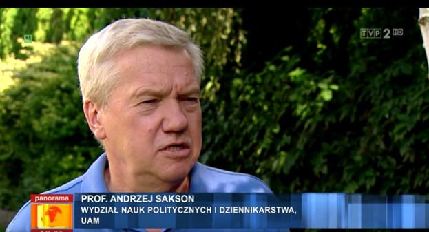Andrzej Sakson Wypowied prof Andrzeja Saksona dla Panoramy TVP 2 na temat