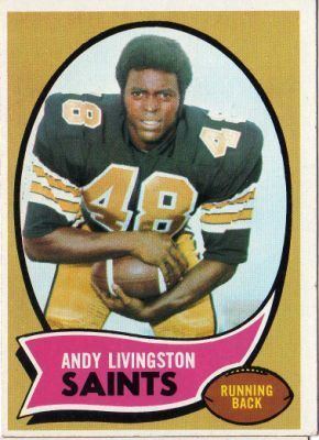Andy Livingston NEW ORLEANS SAINTS Andy Livingston 46 TOPPS 1970 Orange Back NFL