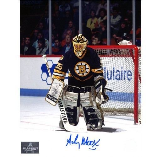 Andy Moog Moog Autograph Boston Bruins 8X10 Goalie Photo