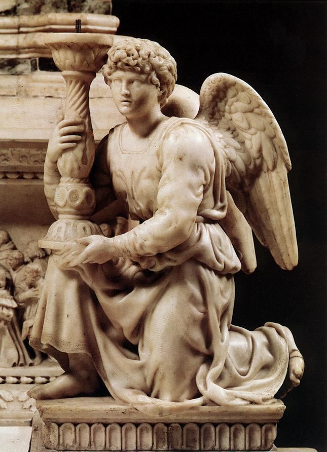 Angel (Michelangelo) Angel with Candlestick 1495 Michelangelo WikiArtorg