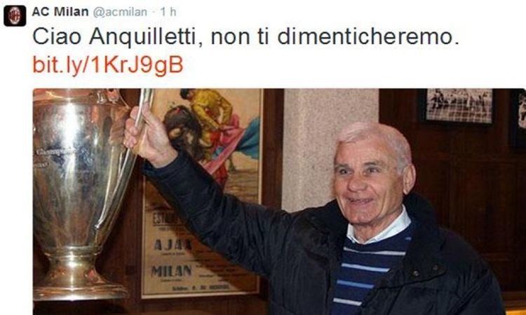 Angelo Anquilletti Serie A morto Angelo Anquilletti Il cordoglio del Milan