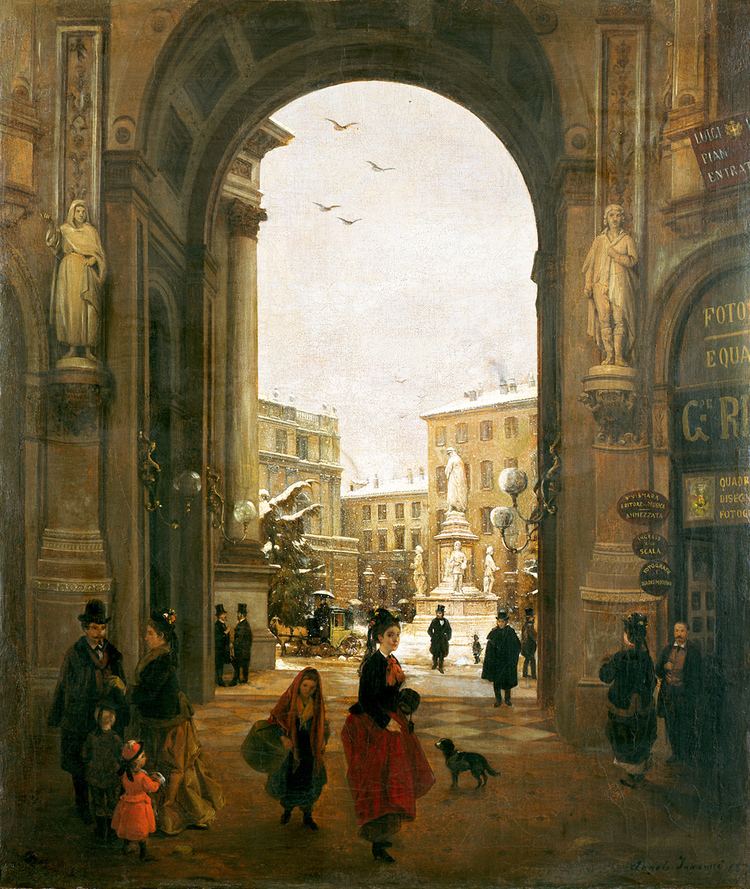 Angelo Inganni Angelo Inganni Brescia 1807 1880 Veduta di piazza