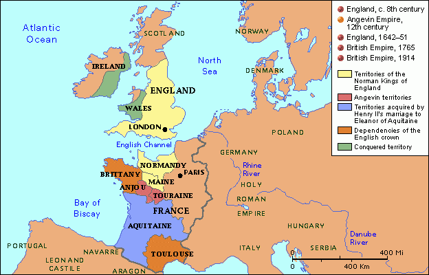 The map of the Angevin Empire