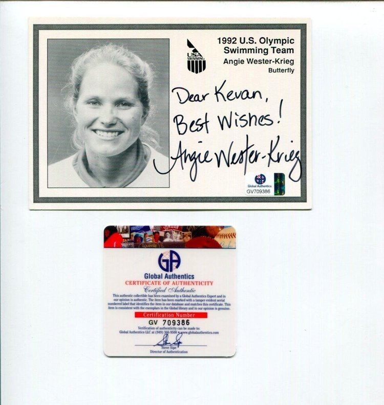 Angie Wester-Krieg Angie WesterKrieg US Olympic Simmer San Jose State Signed Autograph