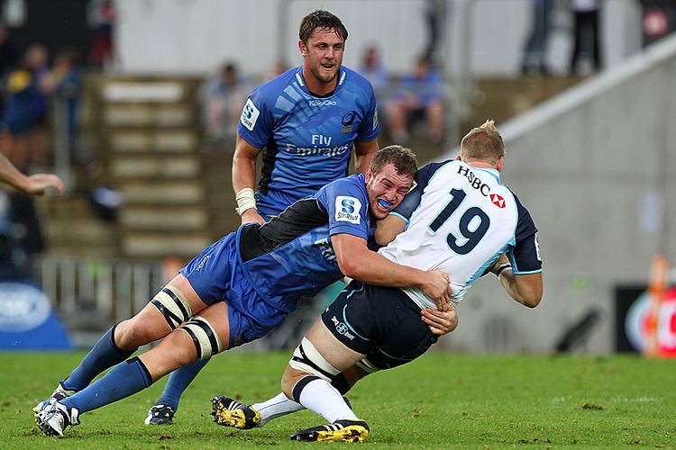 Angus Cottrell The Force39s Angus Cottrell tackles the Waratahs39 Liam